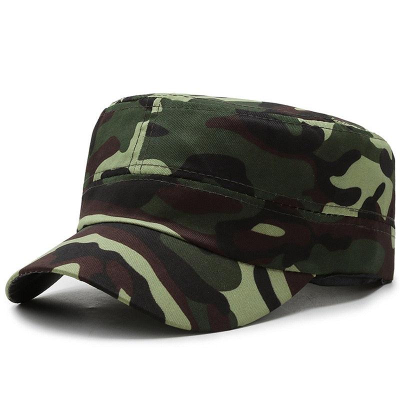 Adjustable Classic Plain Cap Vintage Army Military Cadet Style Hat Breathable Sun Protective Casual Cap - ItemBear.com