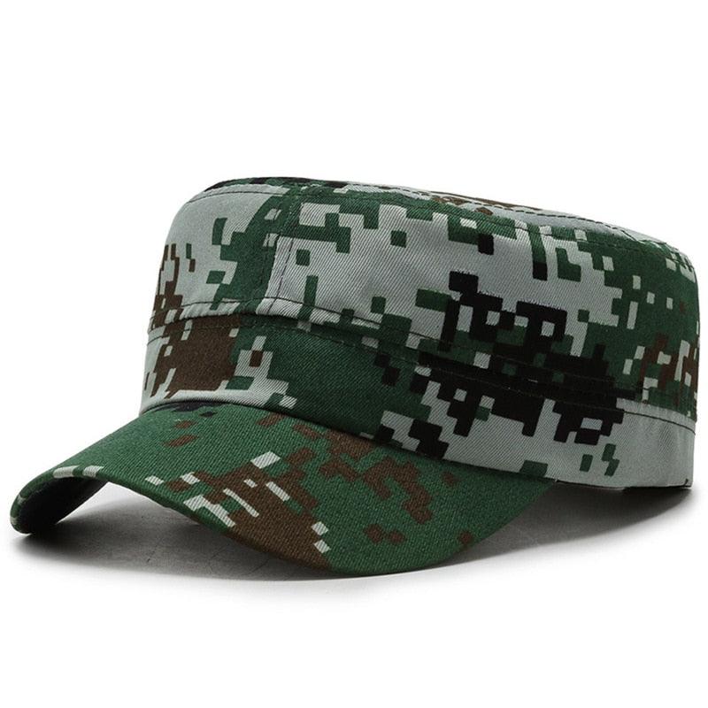 Adjustable Classic Plain Cap Vintage Army Military Cadet Style Hat Breathable Sun Protective Casual Cap - ItemBear.com