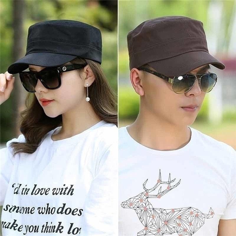 Adjustable Classic Plain Cap Vintage Army Military Cadet Style Hat Breathable Sun Protective Casual Cap - ItemBear.com