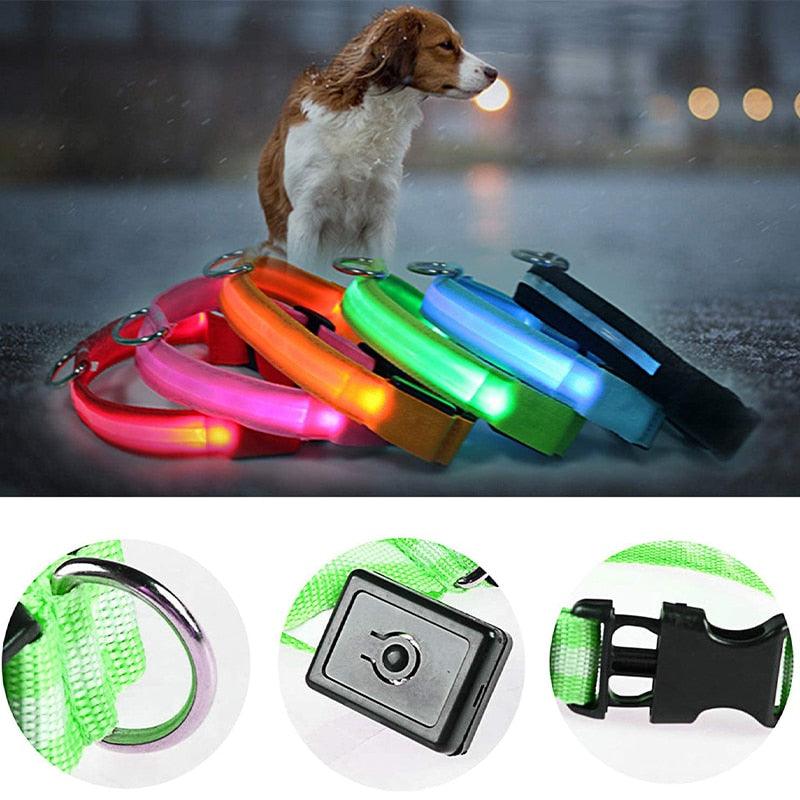 Adjustable LED Glowing Pet Collar - Premium  from ItemBear.com - Just $18! Shop now at ItemBear.com