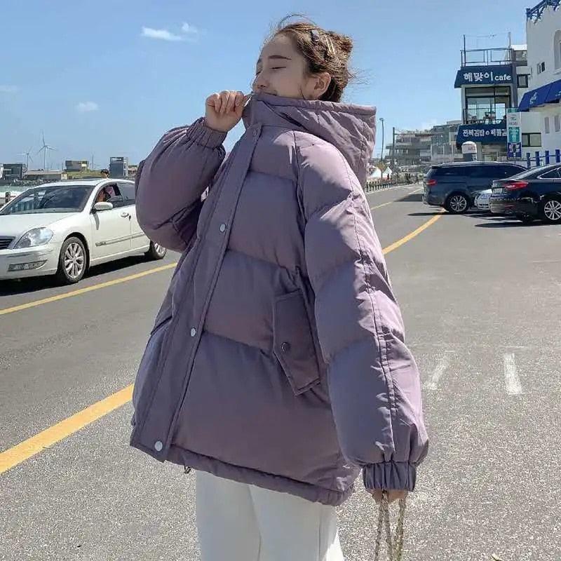 Aelegantmis Women Thicken Warm Parka Coat Loose Oversized Women's Winter Bread Coat Hooded Outwear Padded Woman Parkas Jackets - ItemBear.com