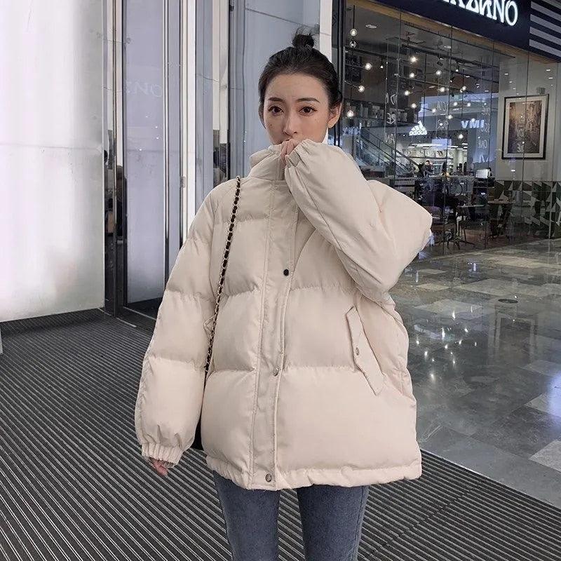 Aelegantmis Women Thicken Warm Parka Coat Loose Oversized Women's Winter Bread Coat Hooded Outwear Padded Woman Parkas Jackets - ItemBear.com