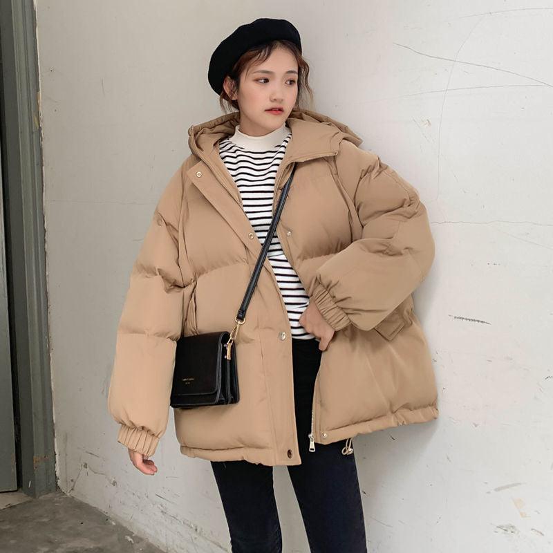 Aelegantmis Women Thicken Warm Parka Coat Loose Oversized Women's Winter Bread Coat Hooded Outwear Padded Woman Parkas Jackets - ItemBear.com