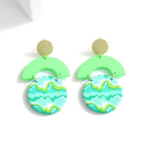 AENSOA Unique Colorful Abstract Pattern Polymer Clay Earrings for - ItemBear.com