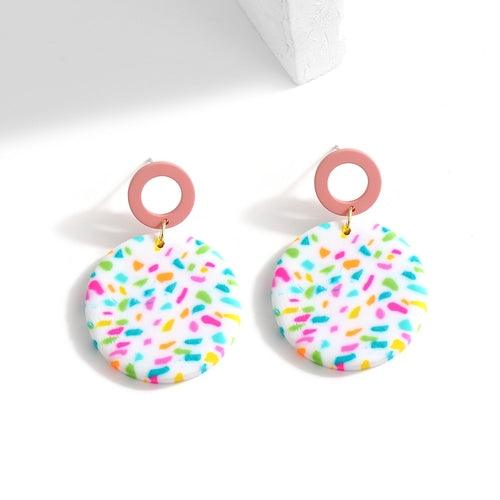 AENSOA Unique Colorful Abstract Pattern Polymer Clay Earrings for - ItemBear.com