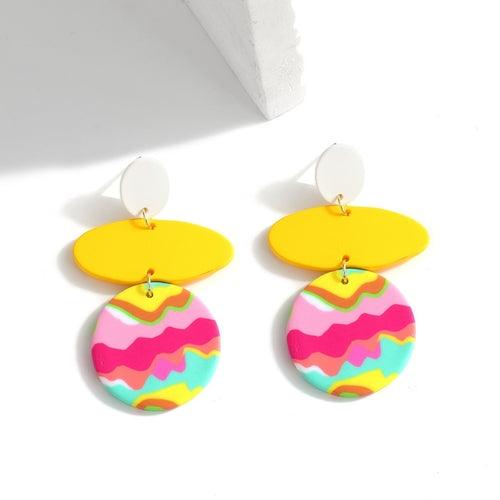 AENSOA Unique Colorful Abstract Pattern Polymer Clay Earrings for - ItemBear.com