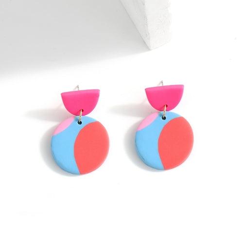 AENSOA Unique Colorful Abstract Pattern Polymer Clay Earrings for - ItemBear.com