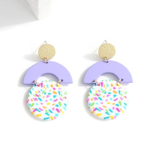 AENSOA Unique Colorful Abstract Pattern Polymer Clay Earrings for - ItemBear.com