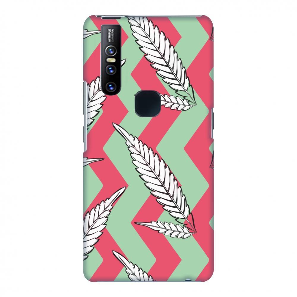 Along The Chevron - Pink and Pale Green Slim Hard Shell Case For Vivo - ItemBear.com