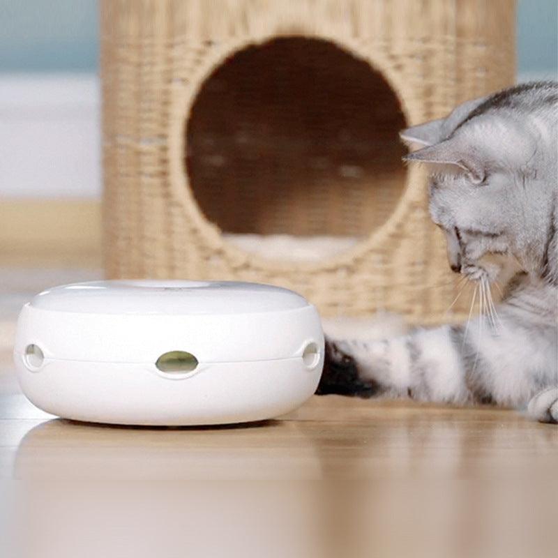 Amazon hot - selling electric cat toy smart funny cat stick crazy play plate cat catch mouse donut automatic turntable - ItemBear.com