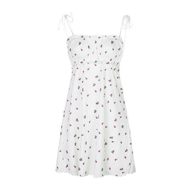 Angel Floral Ruched Frilly Dress - ItemBear.com