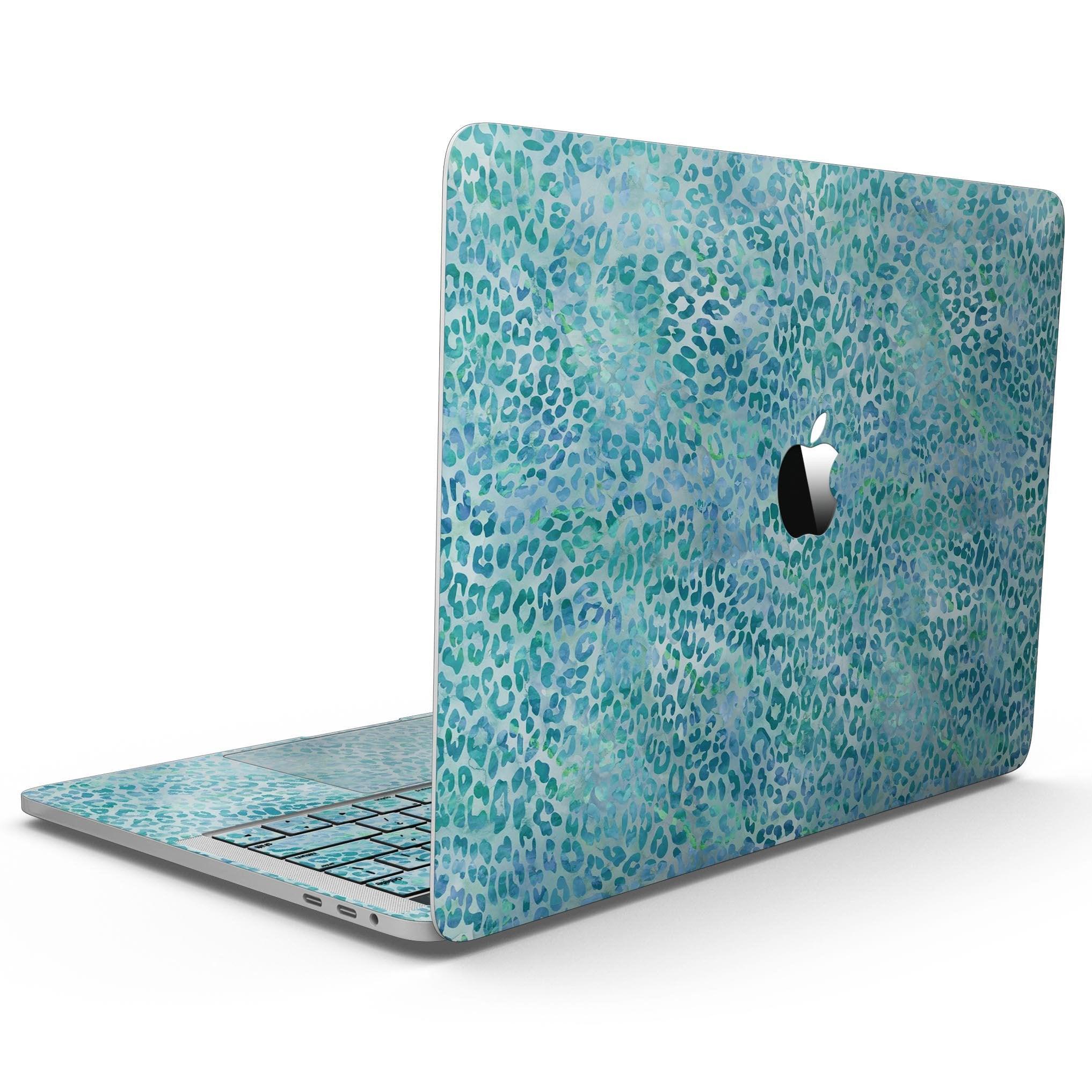 Aqua Watercolor Leopard Pattern - 13" MacBook Pro without Touch Bar - ItemBear.com