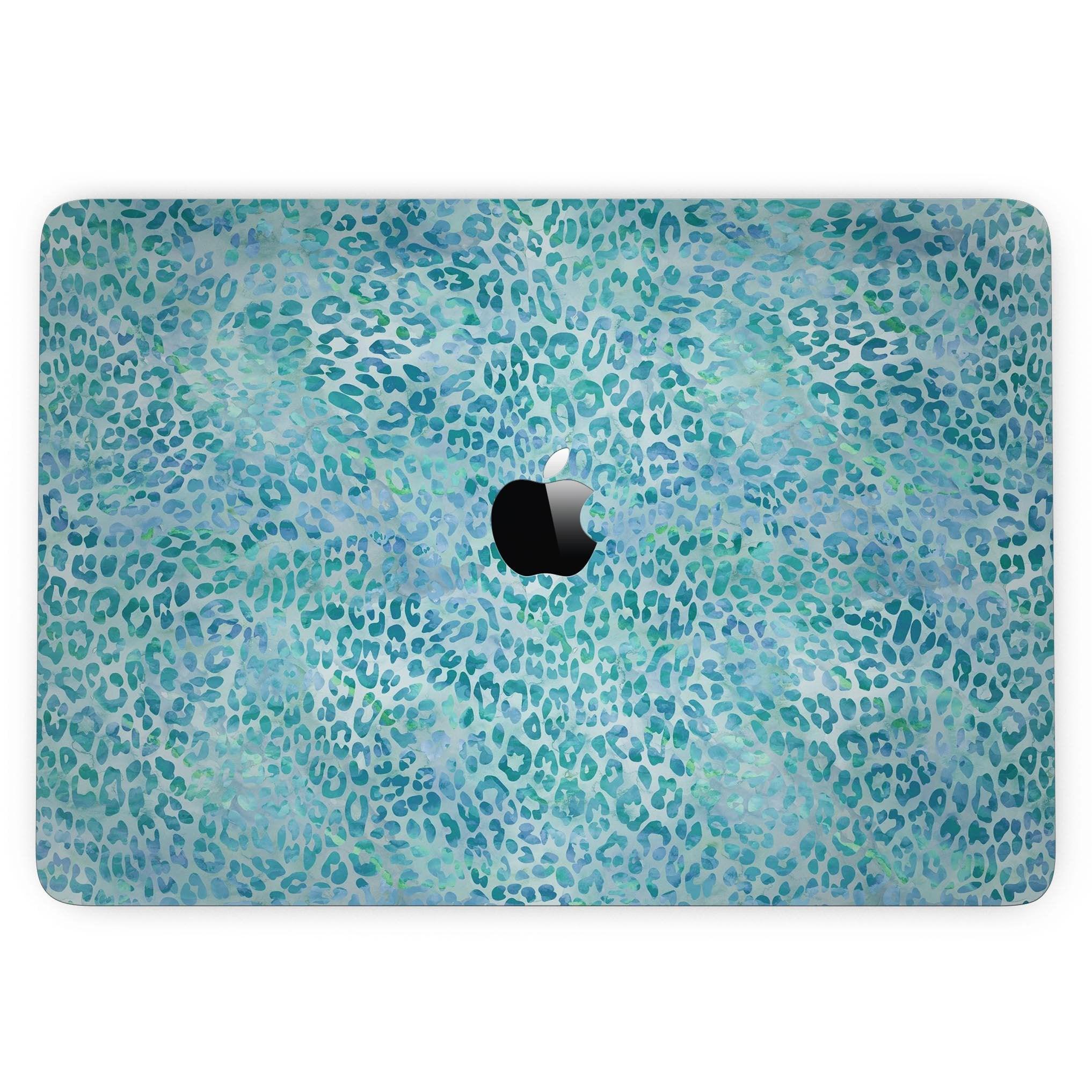 Aqua Watercolor Leopard Pattern - 13" MacBook Pro without Touch Bar - ItemBear.com