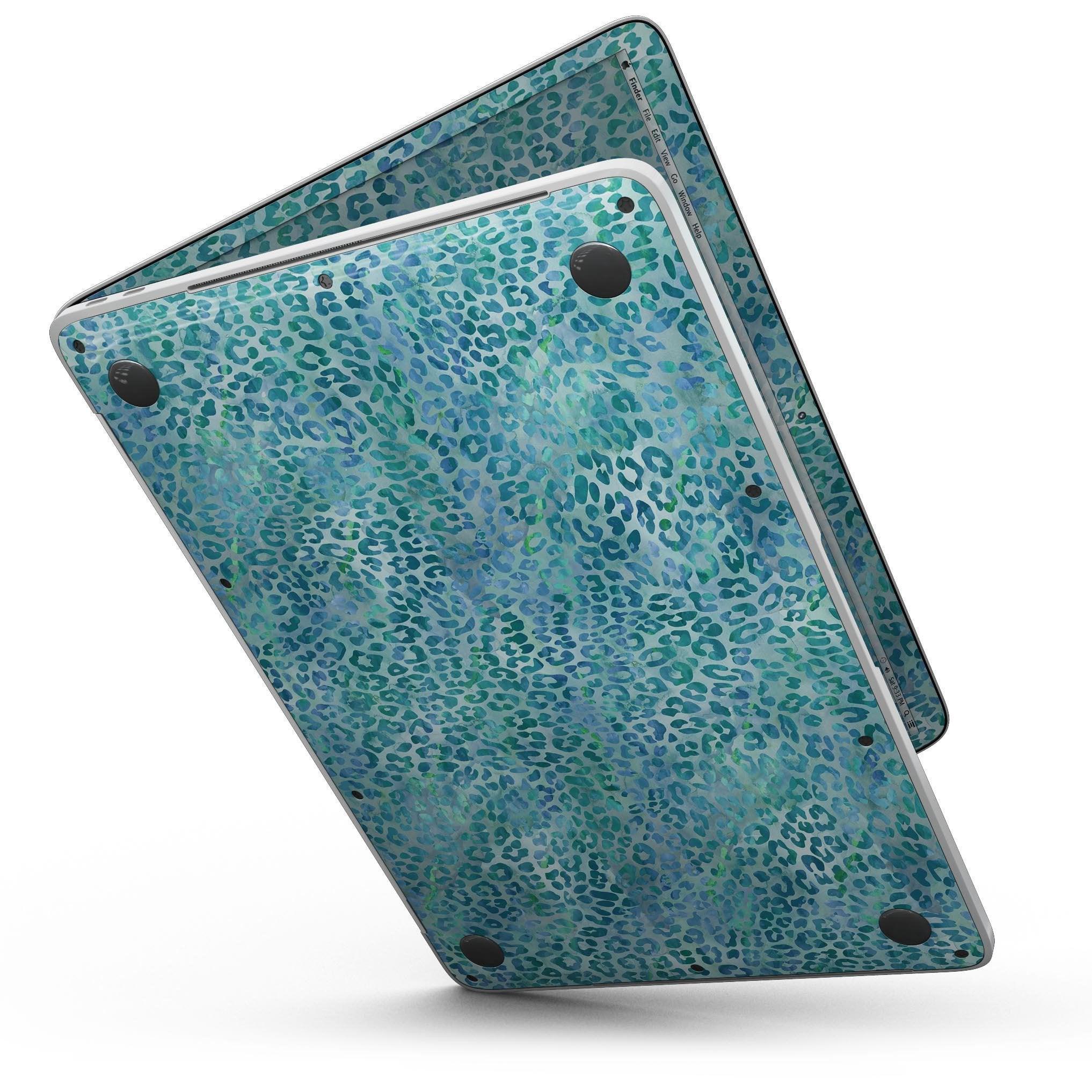 Aqua Watercolor Leopard Pattern - 13" MacBook Pro without Touch Bar - ItemBear.com