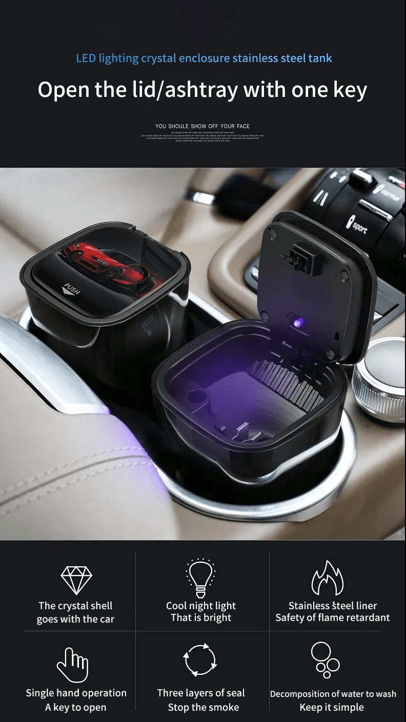 Auto Car ashtray multi function ashtray with light - ItemBear.com