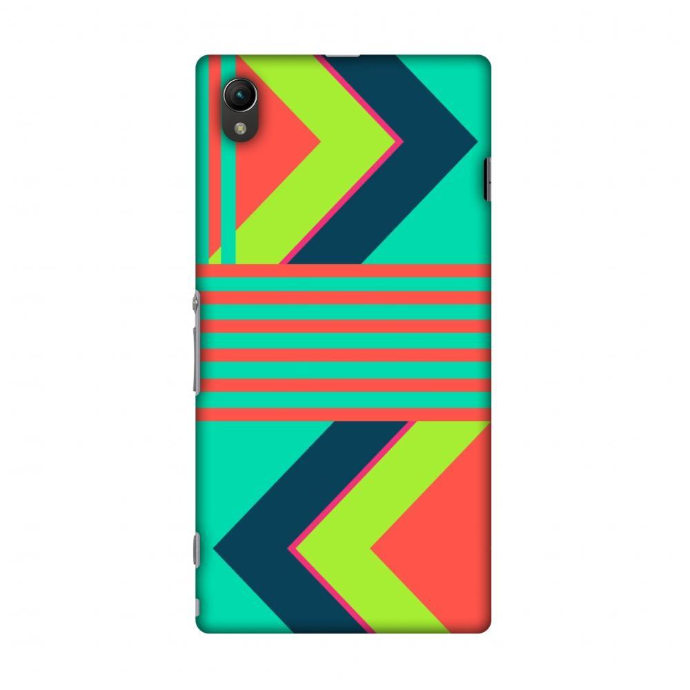 Aztec - Teal And Coral Slim Hard Shell Case For Sony Xperia Z1 - ItemBear.com