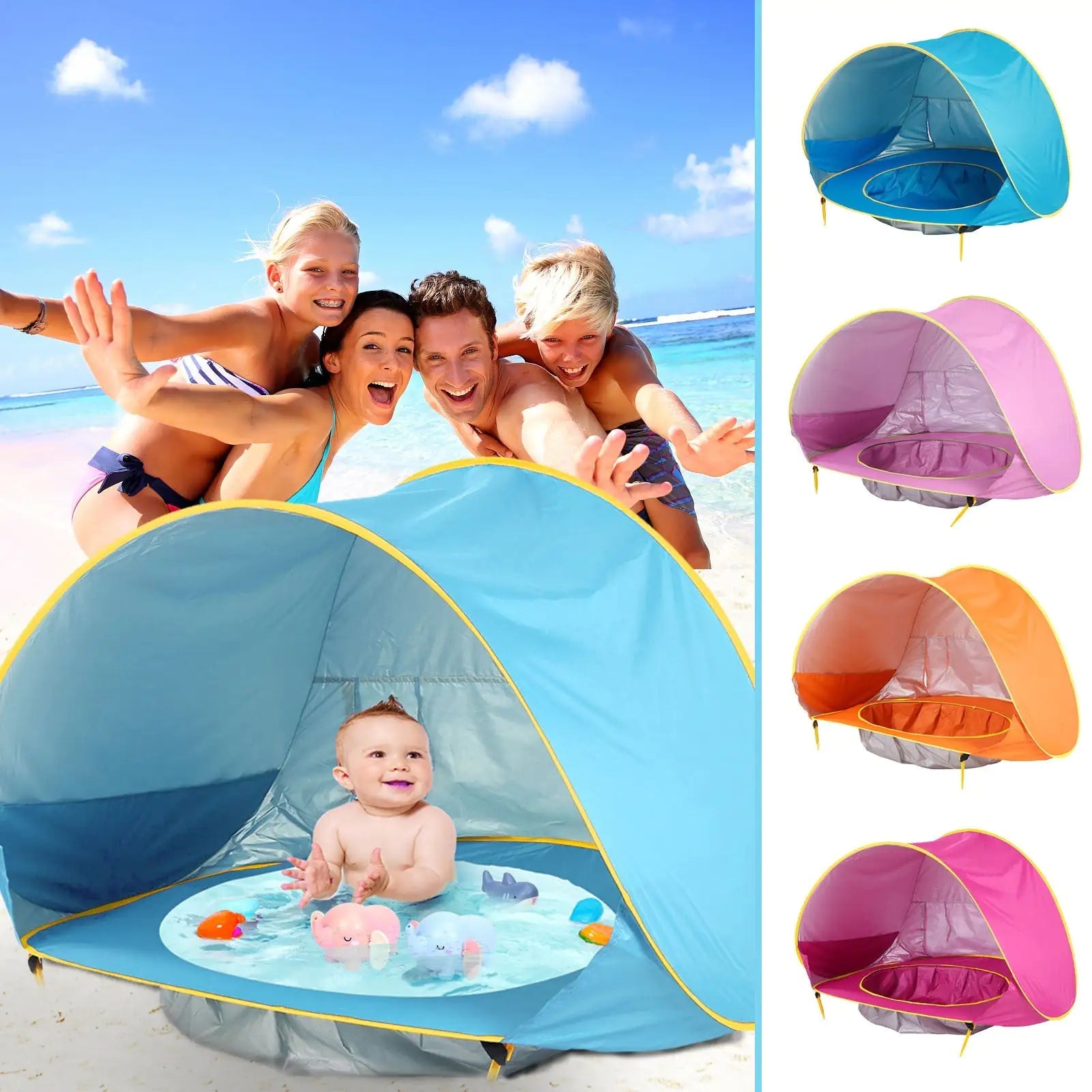 Baby Beach Tent: Easy Fold - Up Waterproof Sun Awning Tent - ItemBear.com