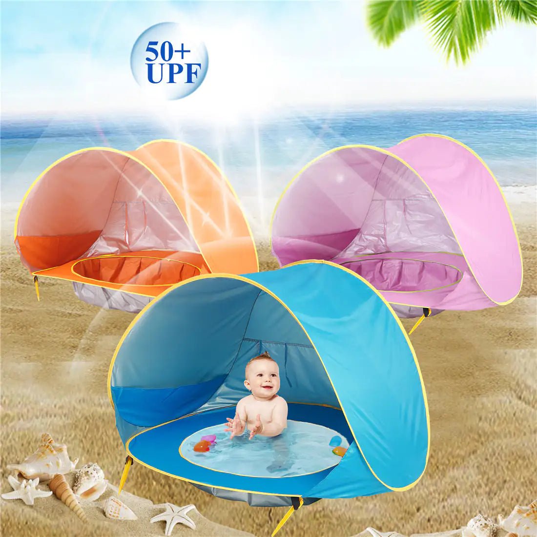 Baby Beach Tent: Easy Fold - Up Waterproof Sun Awning Tent - ItemBear.com