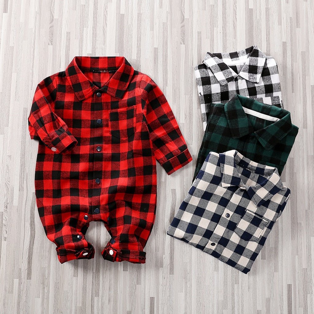 Baby Plaid Onesie Jumpsuit - ItemBear.com