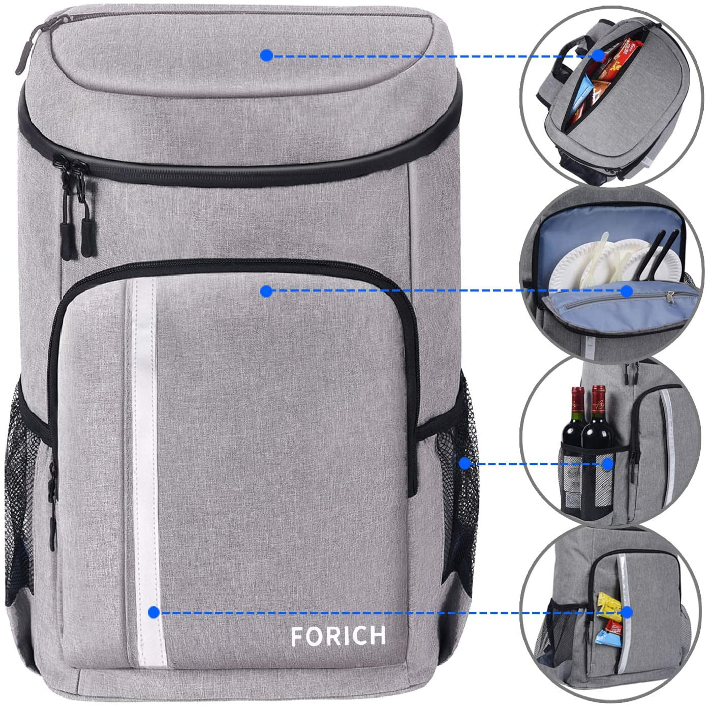 Backpack Cooler Leakproof Insulated Waterproof Backpack Cooler Bag, Lightweight Soft Beach Cooler Backpack for Men Women to Work Lunch Picnics Camping Hiking, 30 Cans - ItemBear.com