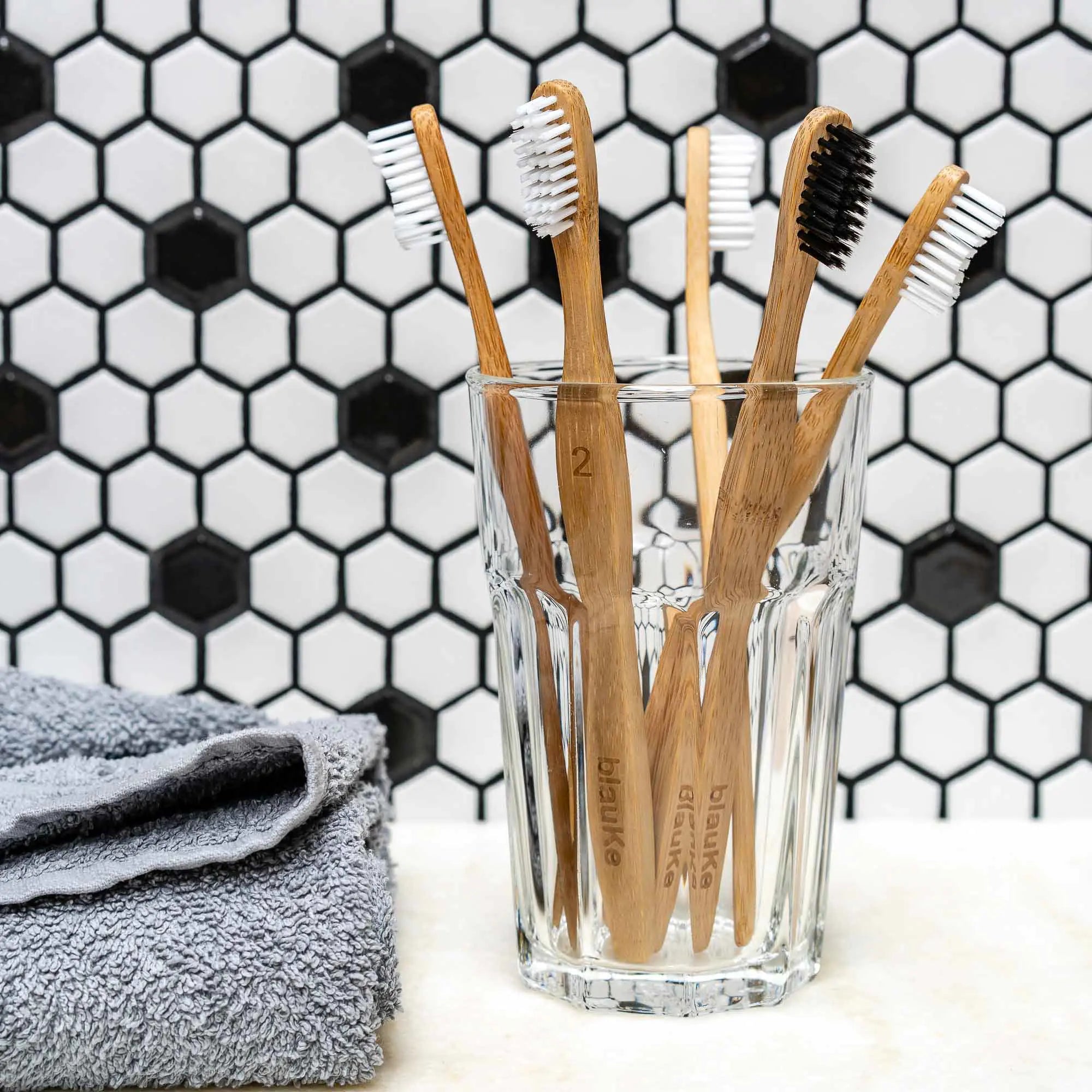 Bamboo Toothbrush Set 5 - Pack - Bamboo Toothbrushes with Medium Bristles for Adults - Eco - Friendly, Biodegradable, Natural Wooden Toothbrushes - ItemBear.com