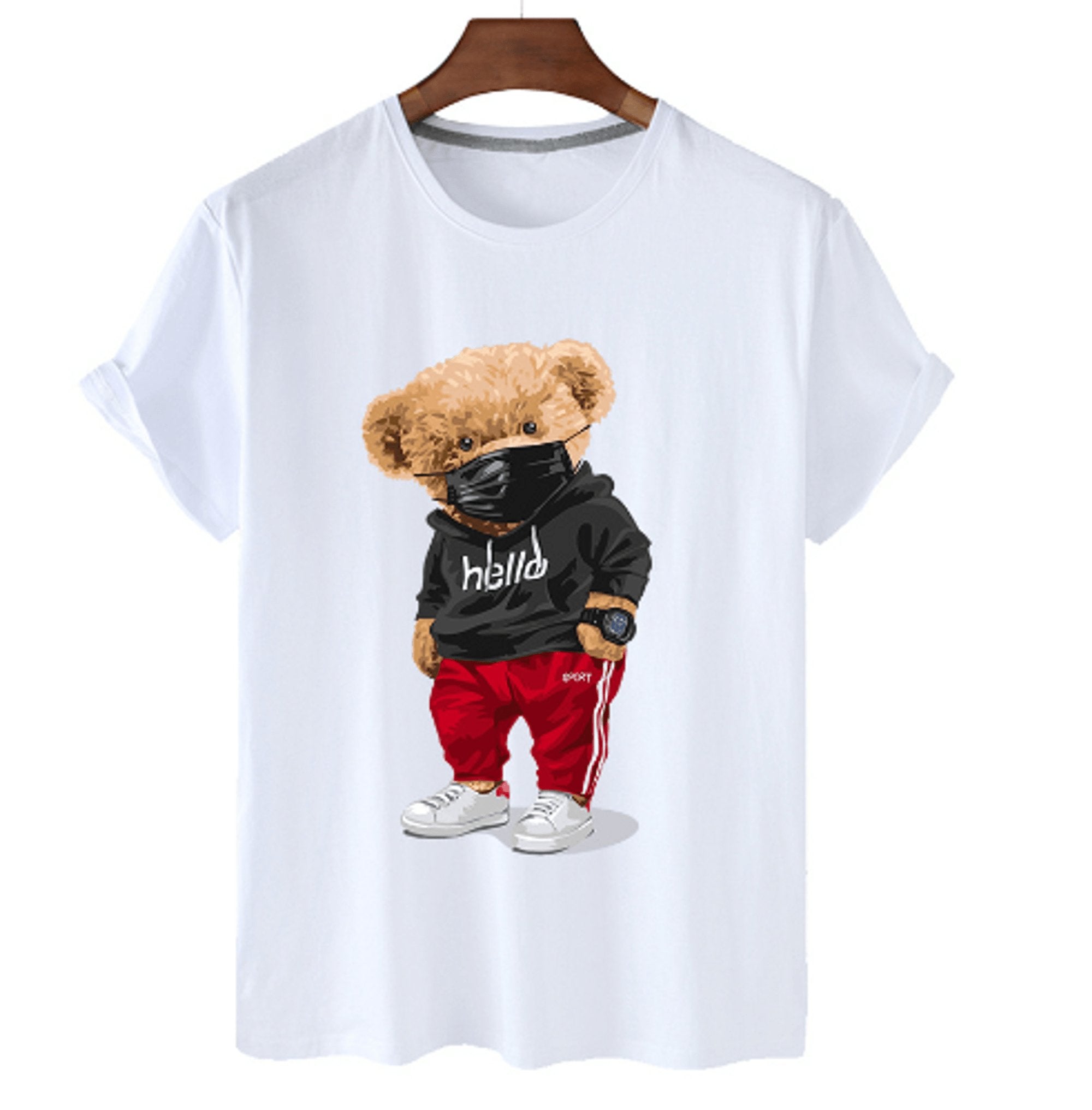 Bear Print Men's Cotton T Shirt - ItemBear.com
