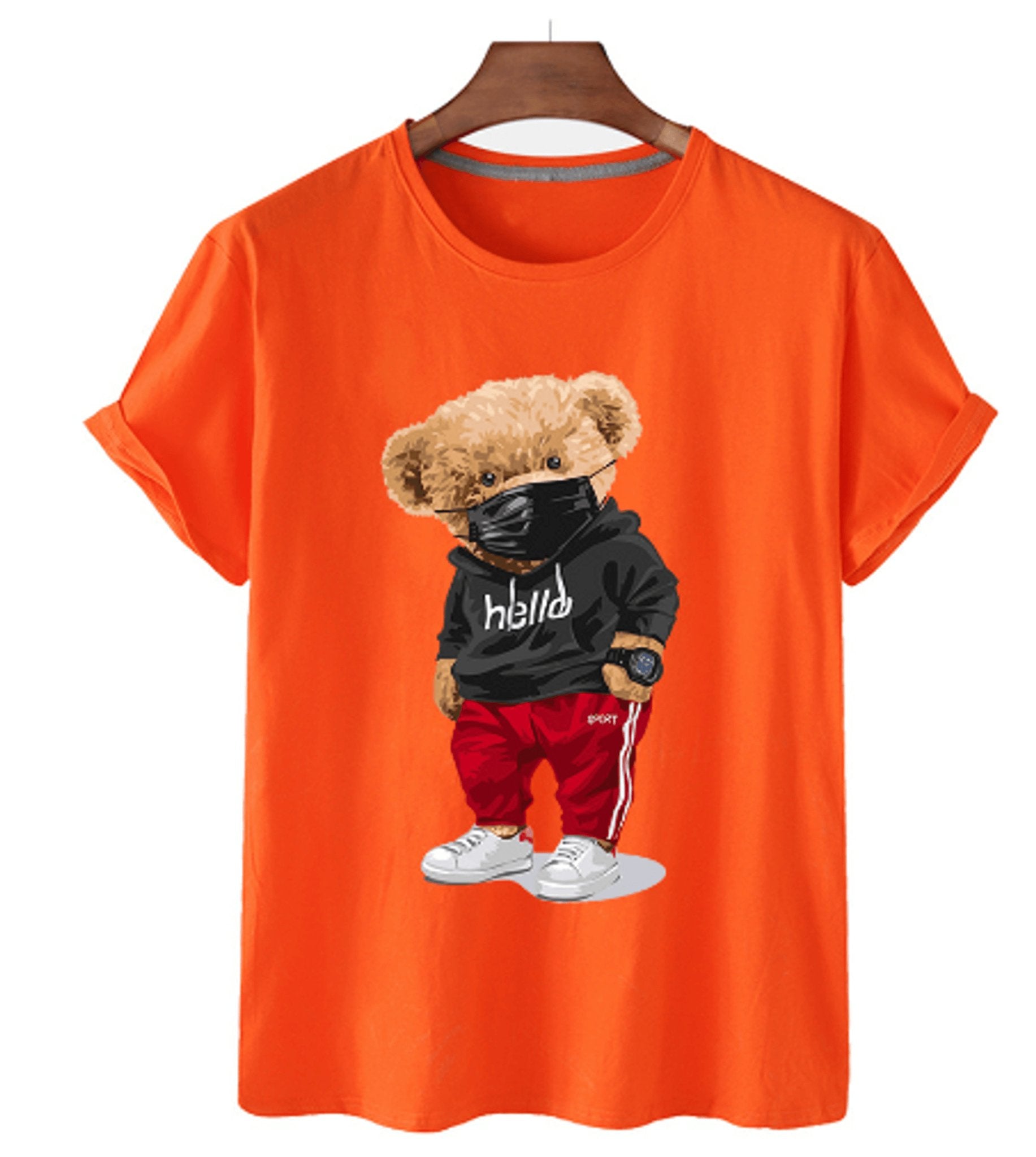 Bear Print Men's Cotton T Shirt - ItemBear.com