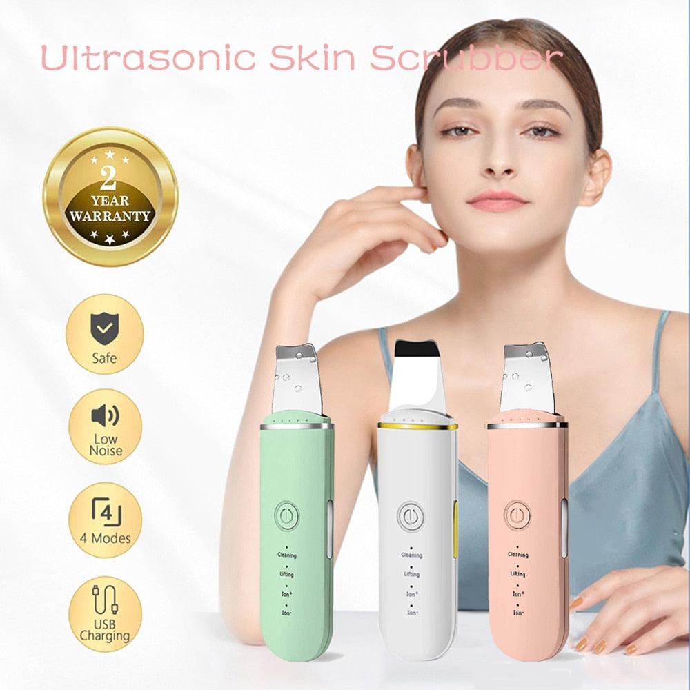 Beauty Ultrasonic Skin Scrubber USB Plug Facial Blackhead Remover Face Massager Skincare Tools Products Face Cleansing Acne - ItemBear.com