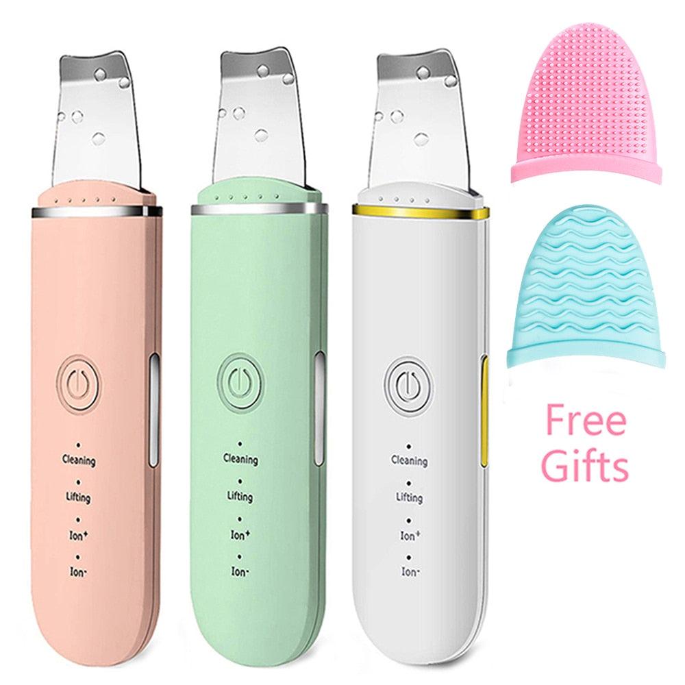 Beauty Ultrasonic Skin Scrubber USB Plug Facial Blackhead Remover Face Massager Skincare Tools Products Face Cleansing Acne - ItemBear.com