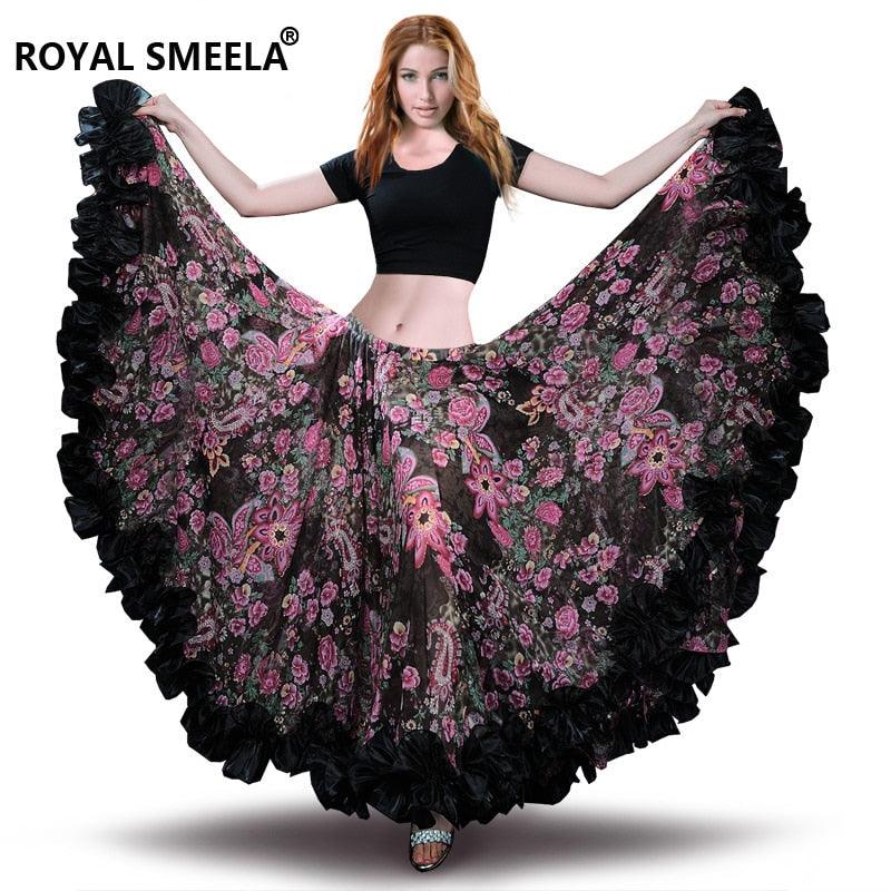 Belly dance Skirt 720° Big Swing Spanish Flamenco Skirt Gypsy Belly Dance Costume Women Belly Dancing Skirt Tribal dance costume - ItemBear.com