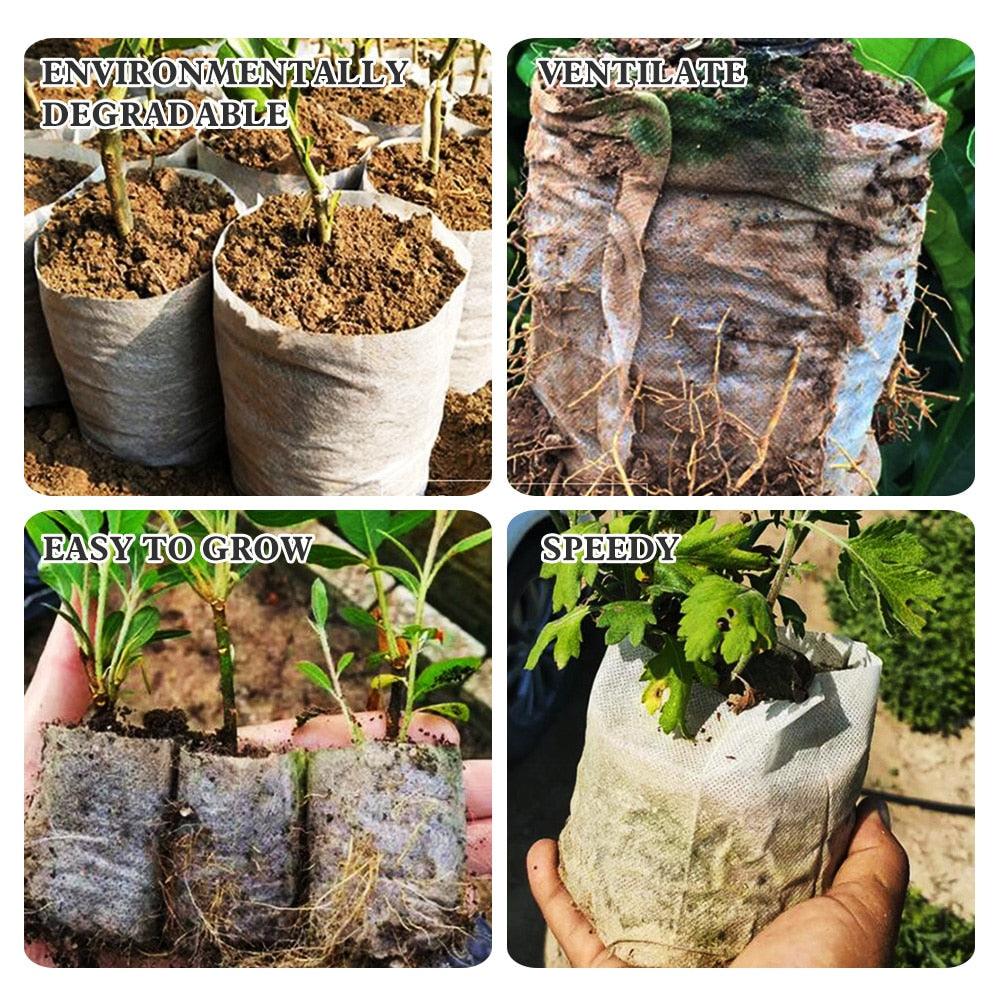 Biodegradable Nonwoven Fabric Nursery Plant Grow Bags Seedling Growing - ItemBear.com