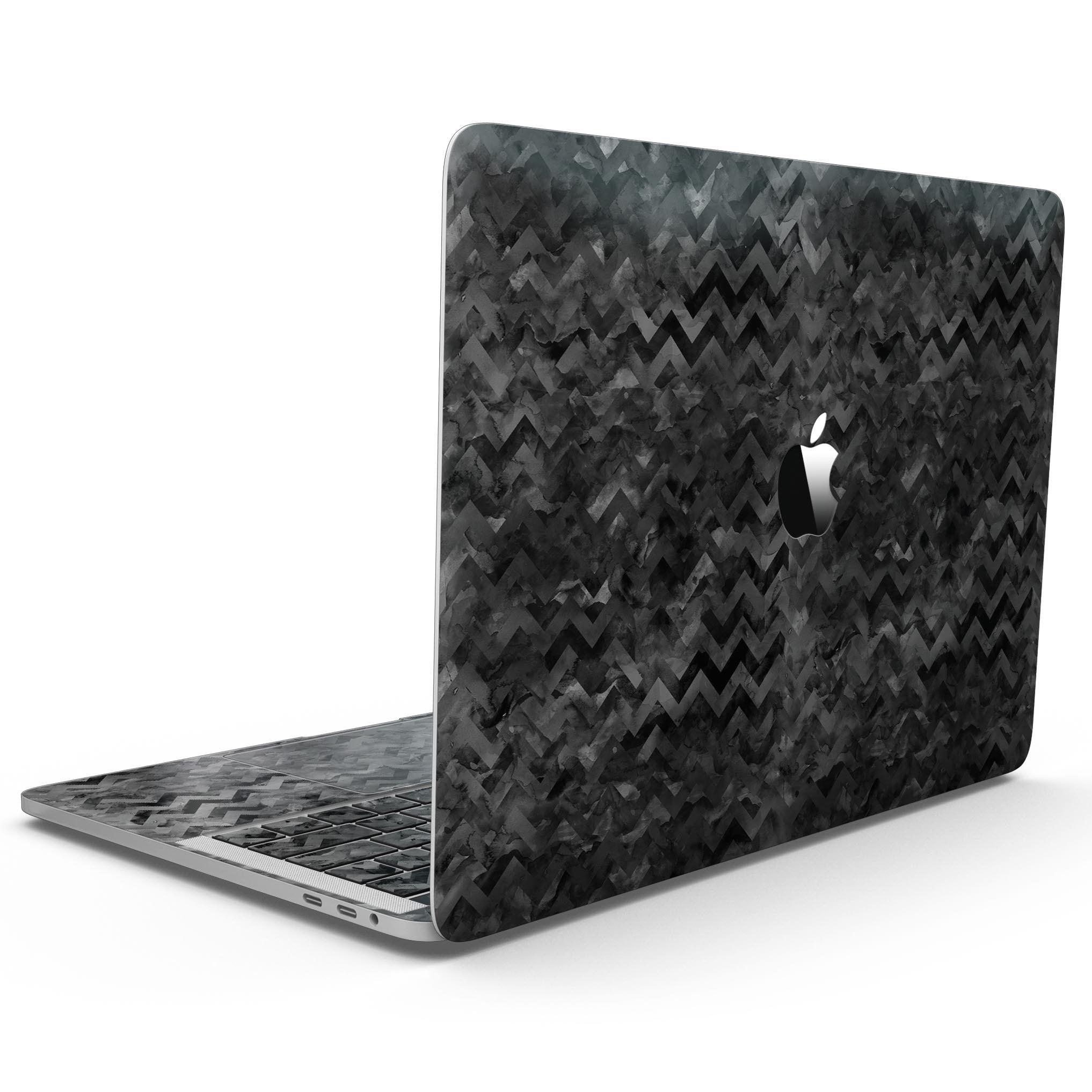 Black Basic Watercolor Chevron Pattern - MacBook Pro with Touch Bar - ItemBear.com