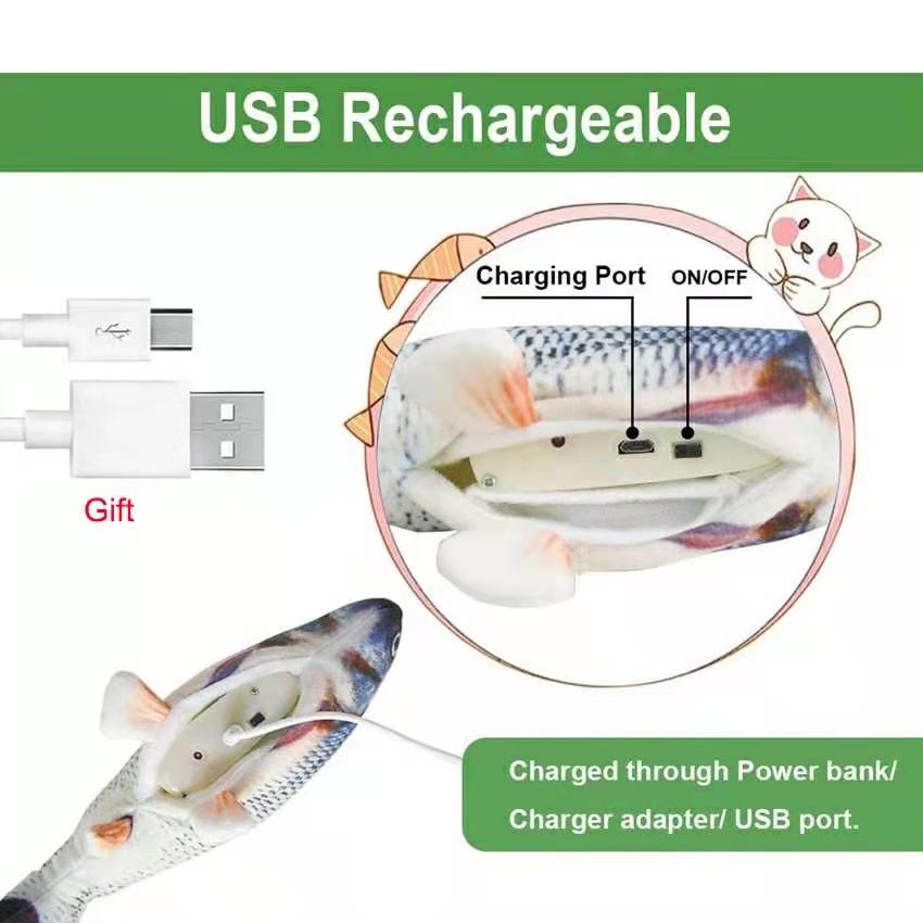 Cats USB Charger Interactive Toy Fish - ItemBear.com