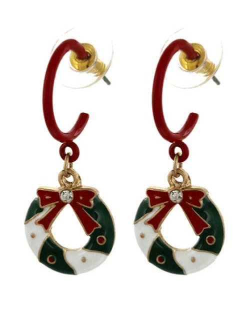Christmas Wreath Earrings - ItemBear.com