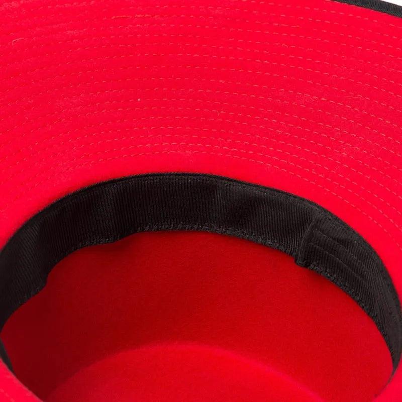 Classical Unisex Wide Brim Splice Two Tone Wool Fedora Winter Warm Wide Brim Women Hats Red Black Ladies Church Derby Dress Hat - ItemBear.com