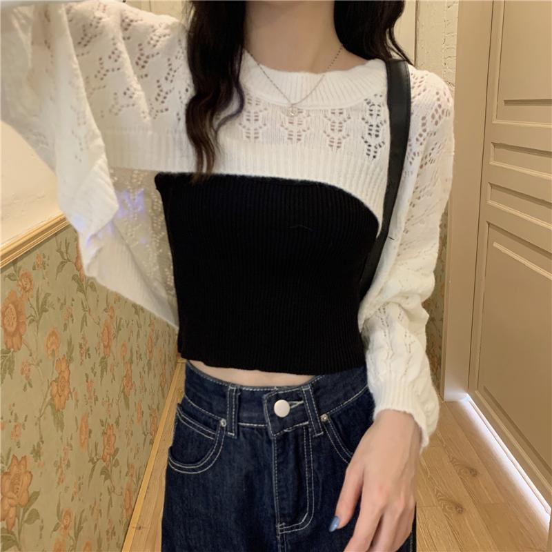 Comfy Loose Super Crop Long Sleeve Sweater - ItemBear.com