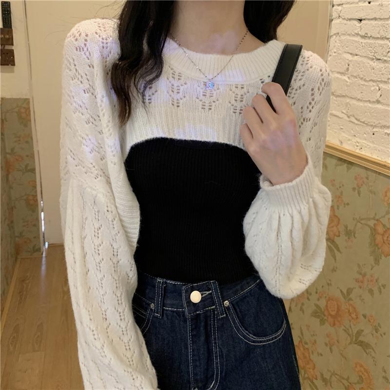 Comfy Loose Super Crop Long Sleeve Sweater - ItemBear.com