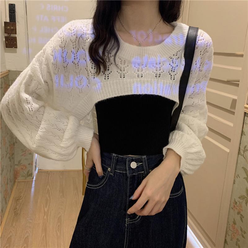 Comfy Loose Super Crop Long Sleeve Sweater - ItemBear.com