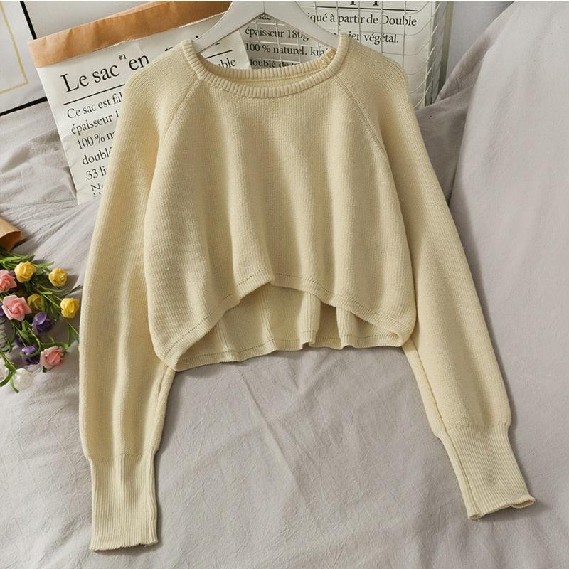 Comfy Solid Loose O - Neck Sweater - ItemBear.com