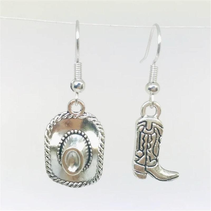 Cowboy Hat Boots Dangling Earrings - ItemBear.com