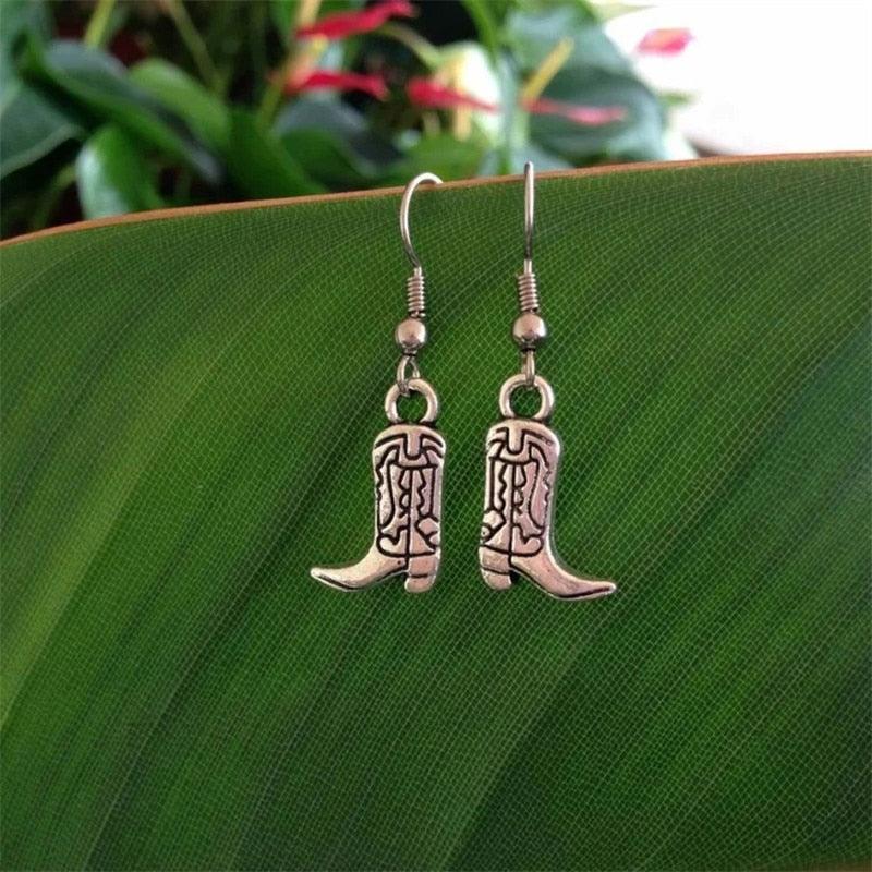 Cowboy Hat Boots Dangling Earrings - ItemBear.com