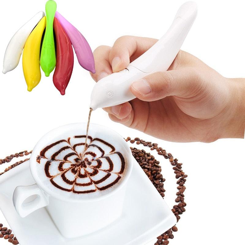 Creative Electrical Latte Art Pen for Coffee Cake Spice Pen Cake Decoration Pen Coffee Carving Pen Baking Pastry Tools - ItemBear.com