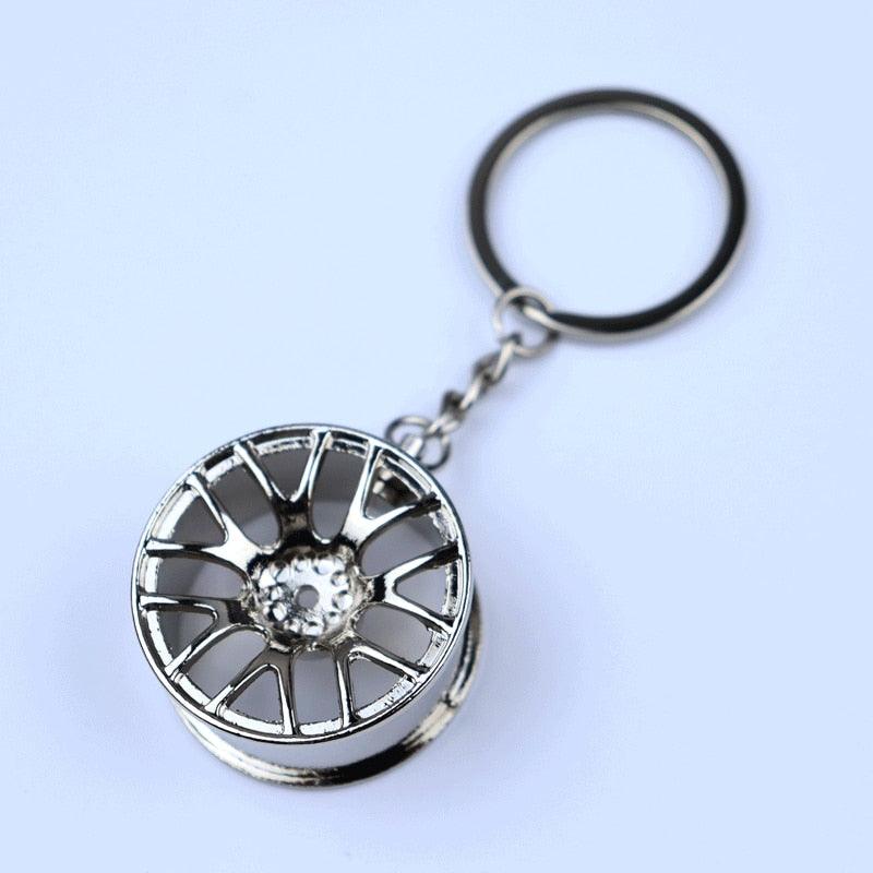 Creative gift car metal keychain turbo gear hub pendant brake disc shock absorber Pendant - ItemBear.com