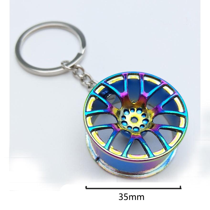 Creative gift car metal keychain turbo gear hub pendant brake disc shock absorber Pendant - ItemBear.com