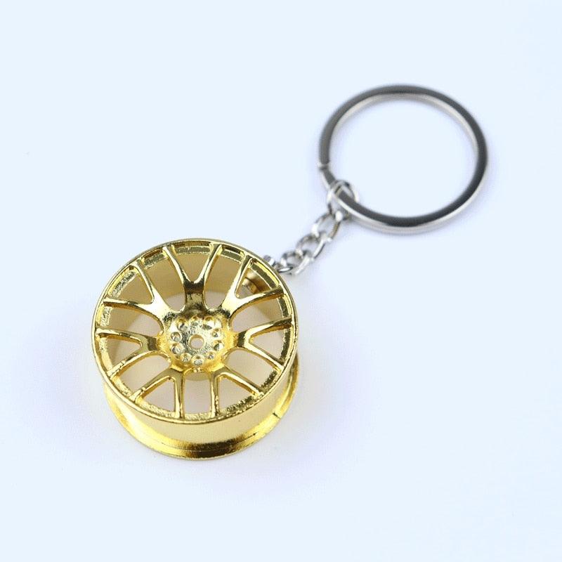 Creative gift car metal keychain turbo gear hub pendant brake disc shock absorber Pendant - ItemBear.com