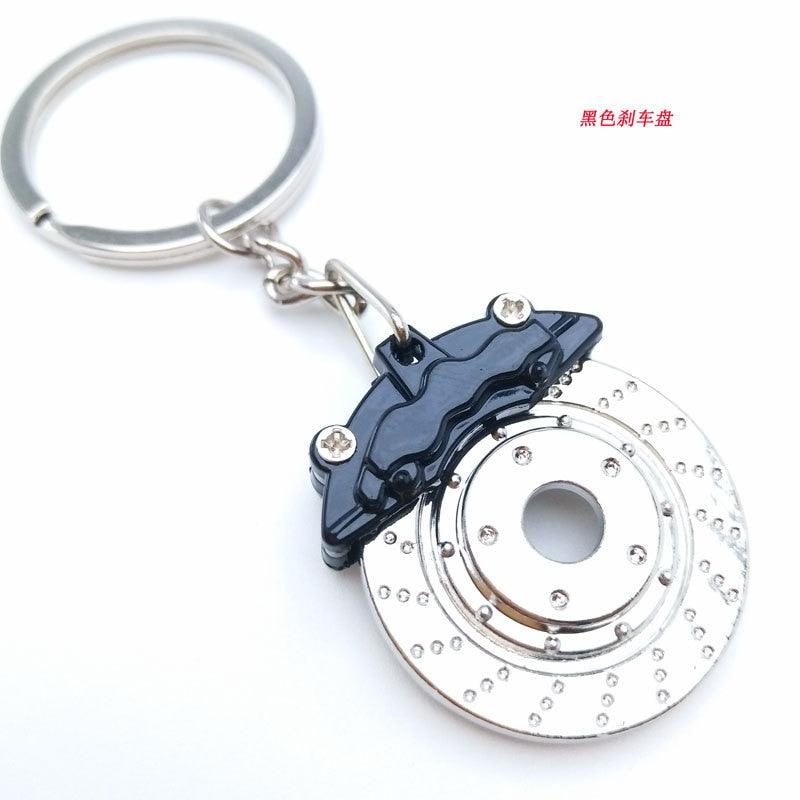 Creative gift car metal keychain turbo gear hub pendant brake disc shock absorber Pendant - ItemBear.com