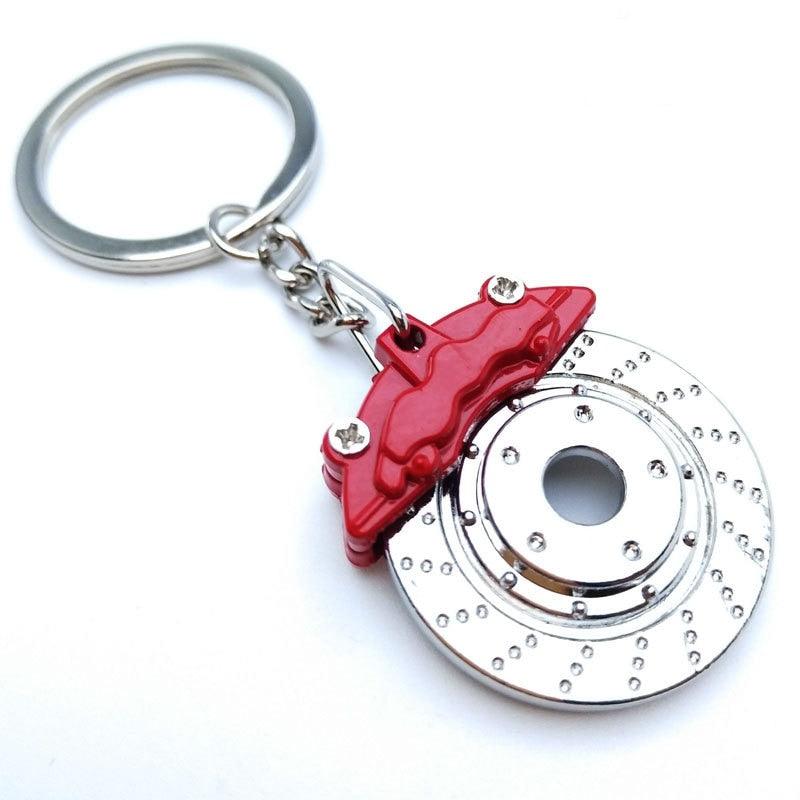 Creative gift car metal keychain turbo gear hub pendant brake disc shock absorber Pendant - ItemBear.com