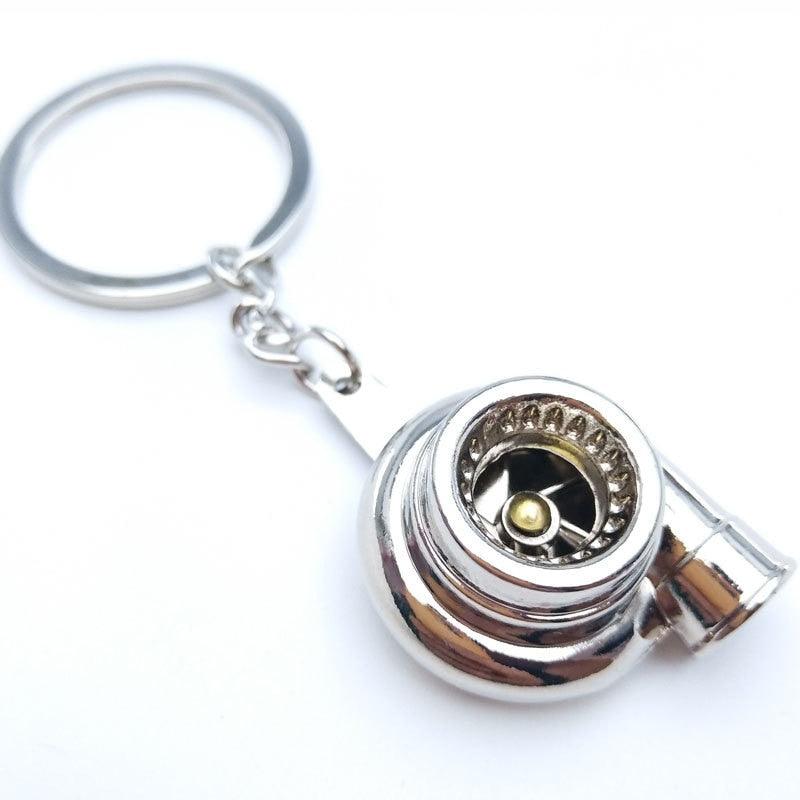 Creative gift car metal keychain turbo gear hub pendant brake disc shock absorber Pendant - ItemBear.com