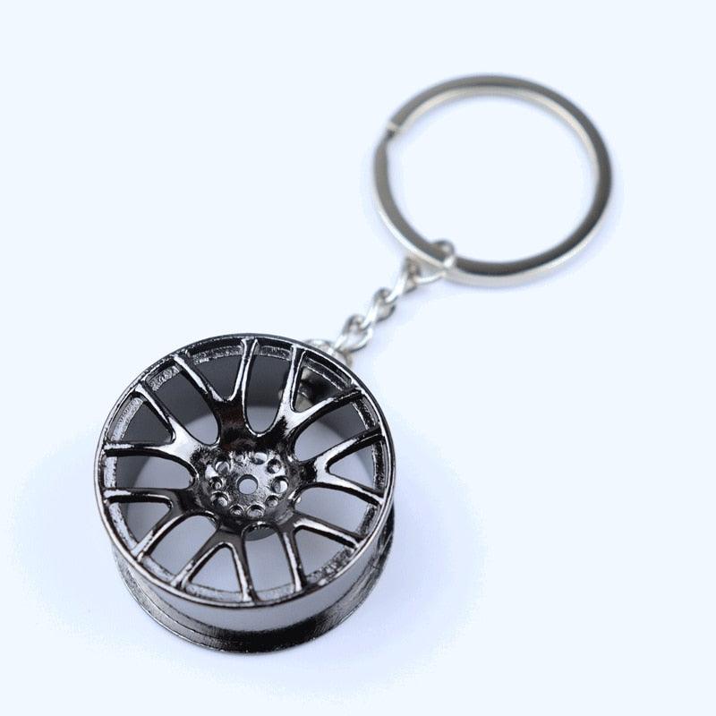 Creative gift car metal keychain turbo gear hub pendant brake disc shock absorber Pendant - ItemBear.com