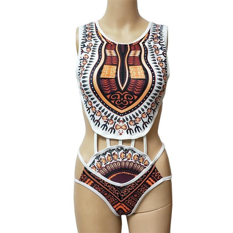 Cross - border new swimsuit European and American ethnic style floral multi - zipper models AliExpress one - piece ladies swimsuit - ItemBear.com